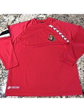 Size L Firstar Ottawa Senators Jersey Style Mens Hockey Shirt Red Long Sleeve